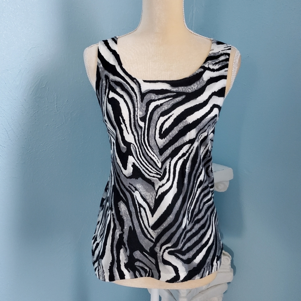 Chico's Sz 0 zebra print tank top A82